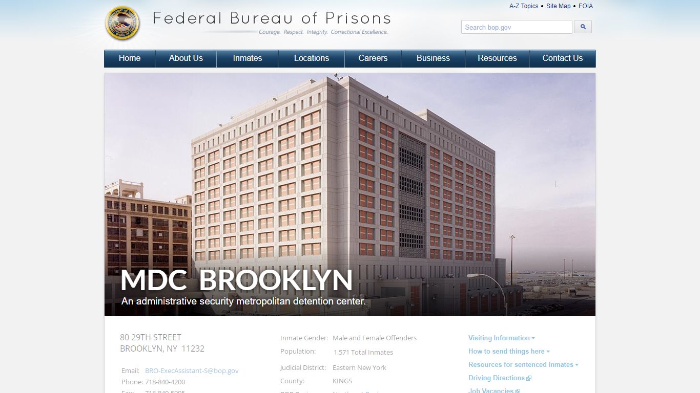 MDC Brooklyn - Federal Bureau of Prisons